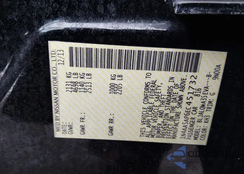 2014 Nissan Maxima 3.5 S z USA, uszkodzony, nr VIN 1N4AA5AP6EC451732